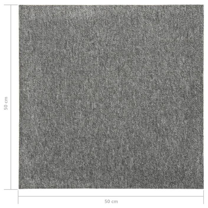 Dalles de tapis de sol 20 pcs 5 m² 50x50 cm Gris - Photo n°7