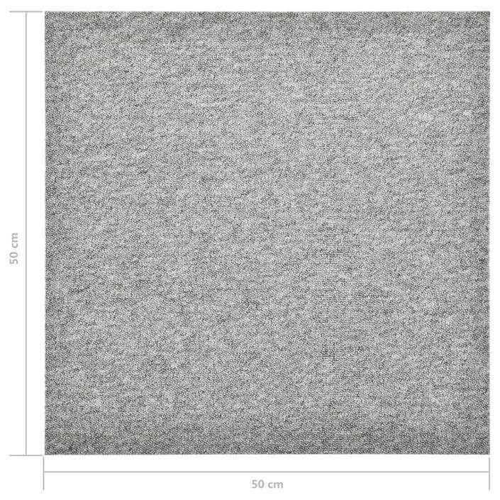 Dalles de tapis de sol 20 pcs 5 m² 50x50 cm Gris clair - Photo n°7