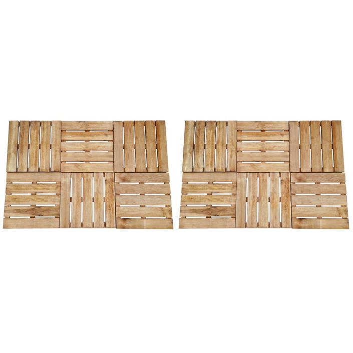 Dalles de terrasse 12 pcs 50x50 cm Bois Marron - Photo n°1