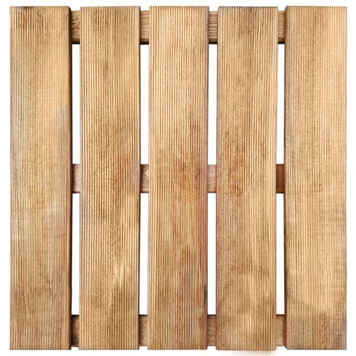 Dalles de terrasse 12 pcs 50x50 cm Bois Marron - Photo n°2