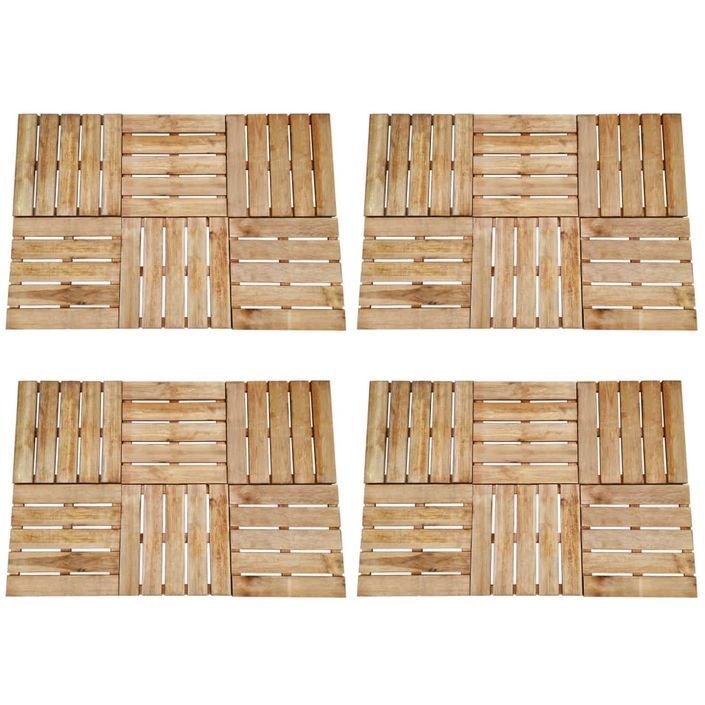 Dalles de terrasse 24 pcs 50x50 cm Bois Marron - Photo n°1