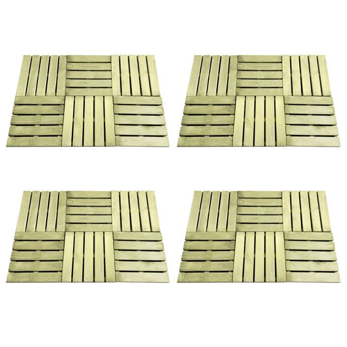 Dalles de terrasse 24 pcs 50x50 cm Bois Vert - Photo n°1