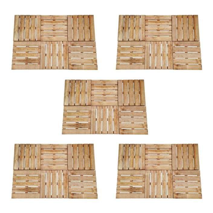 Dalles de terrasse 30 pcs 50x50 cm Bois Marron - Photo n°1