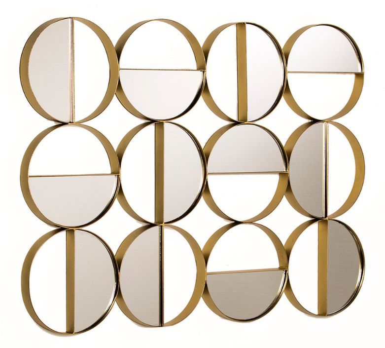 Décor mural multi-ronds miroir et métal doré Kaïra L 79 x H 60 x P 3 cm - Photo n°1