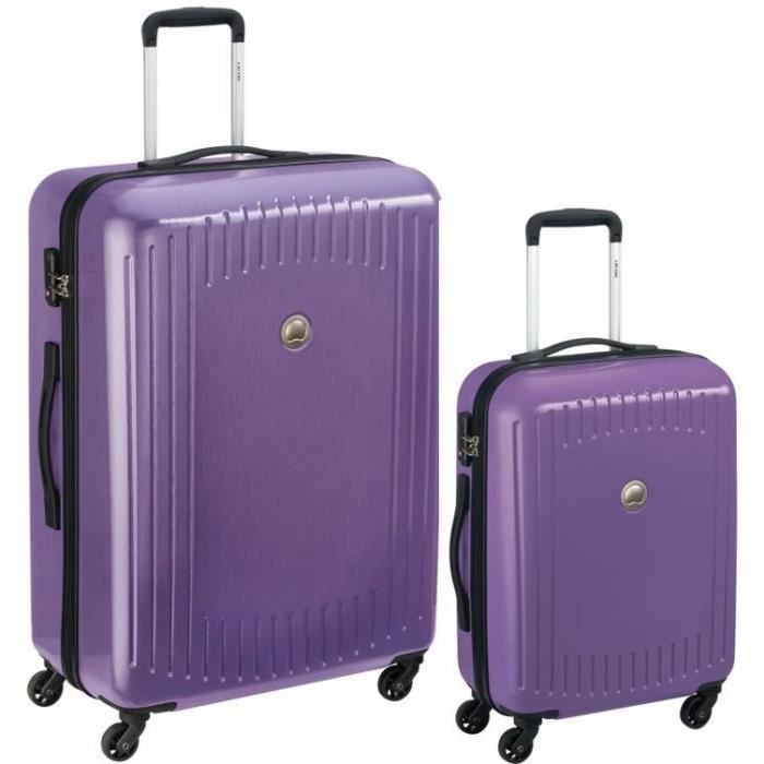 DELSEY Lot de 2 Valises Trolley Namies 55 + 76 4 Roues TSA - ABS/Polycarbonate Violet - Photo n°1