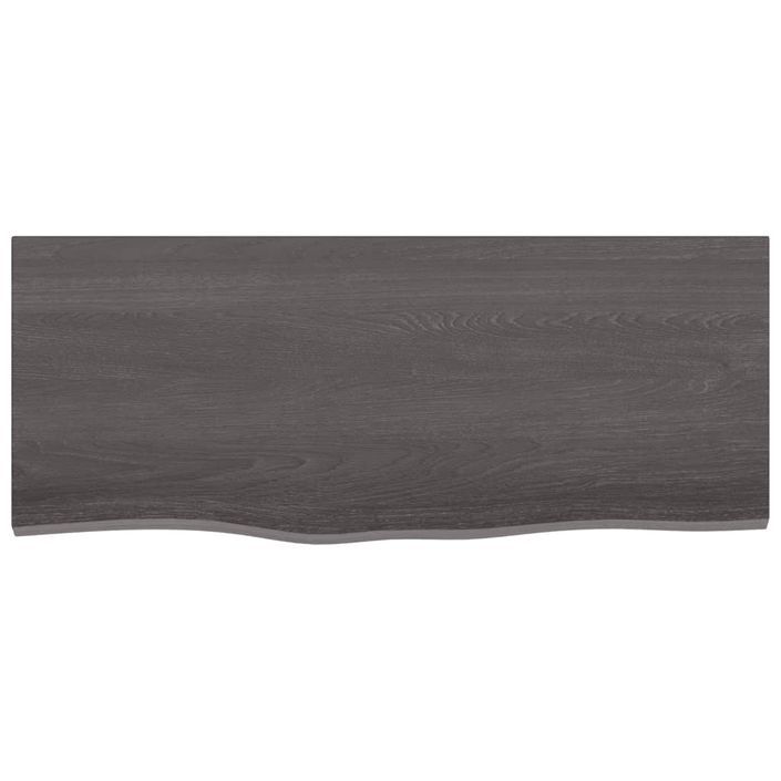 Dessus de bureau gris foncé 100x40x2 cm bois chêne traité - Photo n°3