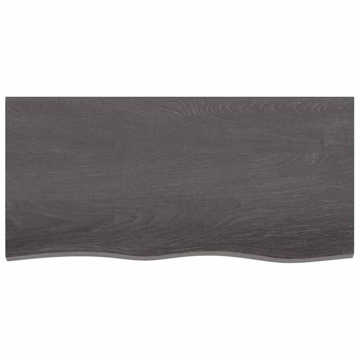 Dessus de bureau gris foncé 100x50x2 cm bois chêne traité - Photo n°3