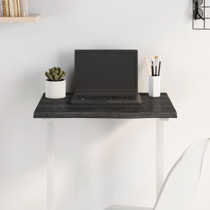 Dessus de bureau gris foncé 60x50x2 cm bois chêne traité - Photo n°2