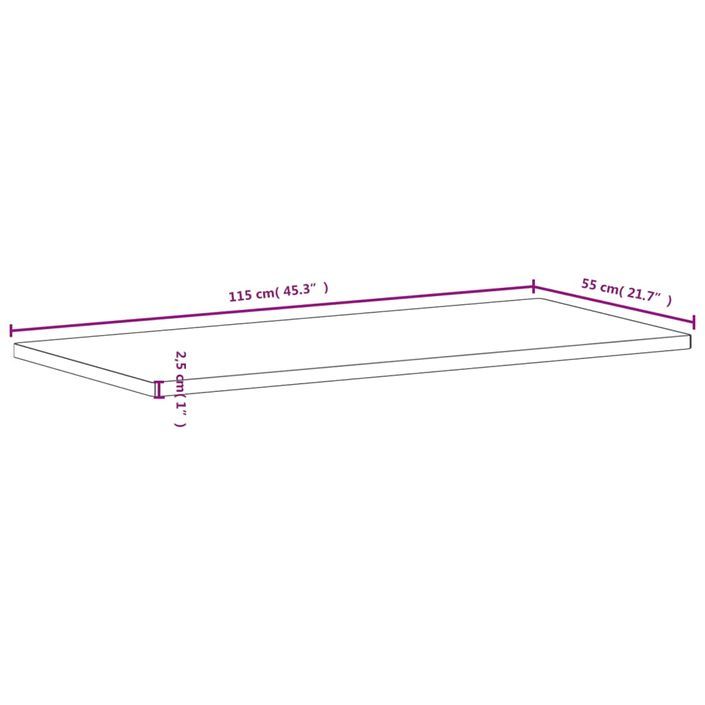 Dessus de plan de travail 115x55x2,5 cm bois massif de hêtre - Photo n°8