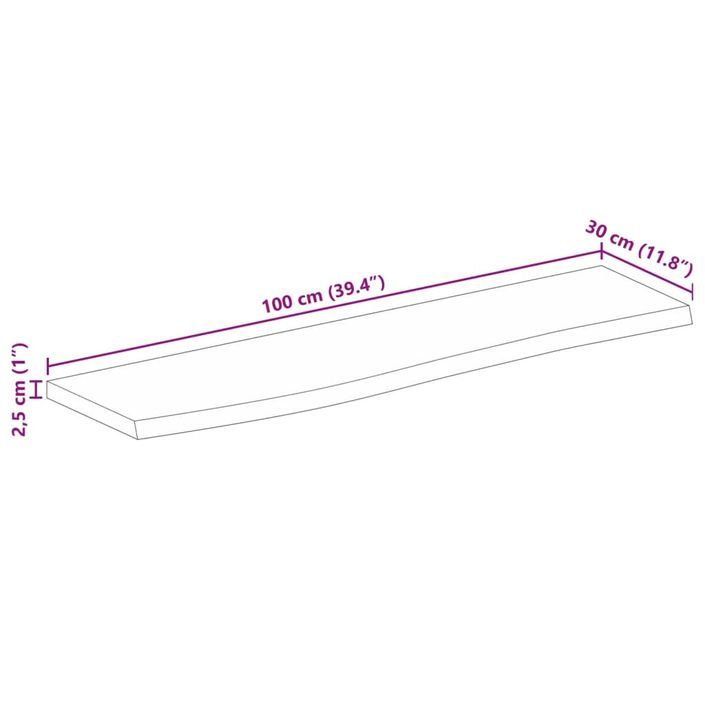 Dessus de table 100x30x2,5 cm bord vivant bois massif manguier - Photo n°9