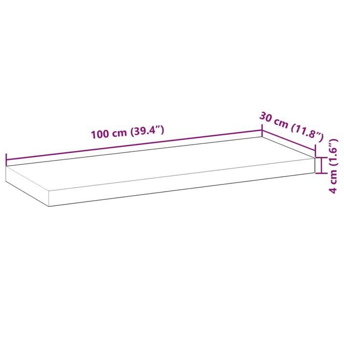 Dessus de table 100x30x4 cm rectangulaire bois massif d'acacia - Photo n°9