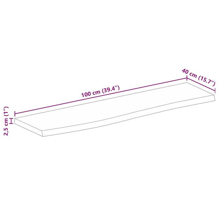 Dessus de table 100x40x2,5 cm bord vivant bois massif manguier - Photo n°9