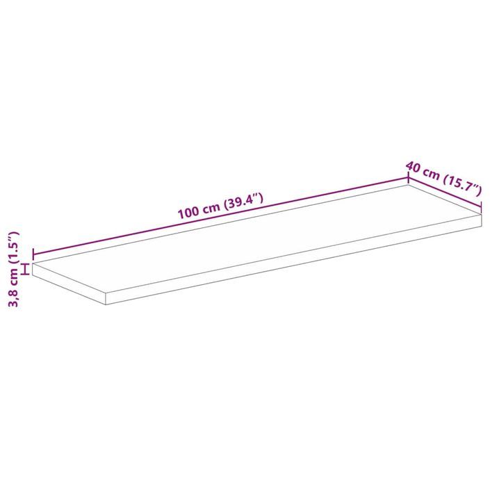 Dessus de table 100x40x3,8cm rectangulaire bois massif récupéré - Photo n°9