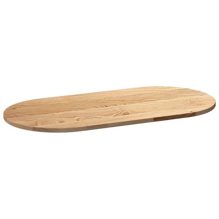 Dessus de table 100x50x2 cm bois de chêne massif ovale - Photo n°4