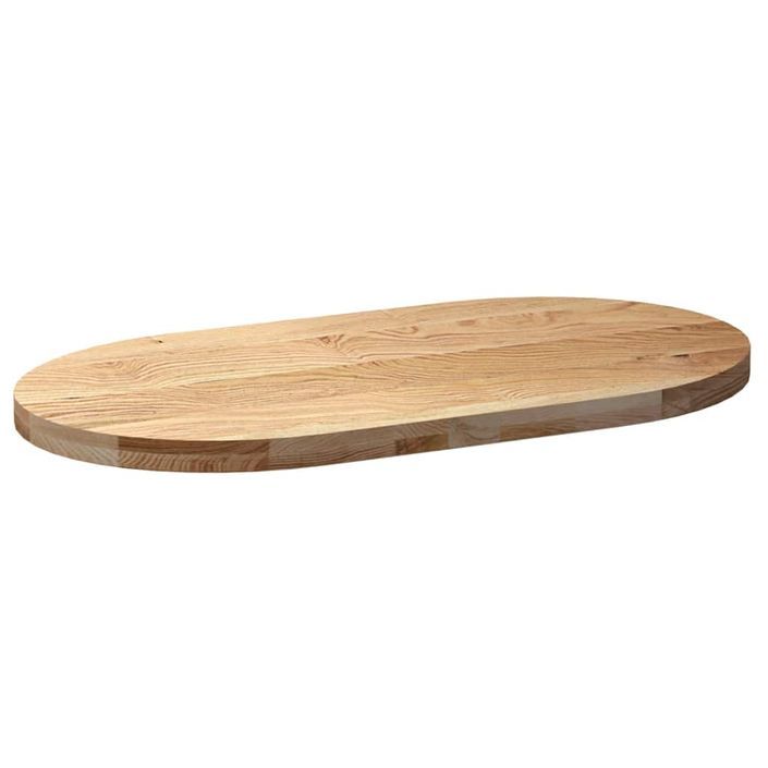 Dessus de table 100x50x4 cm bois de chêne massif ovale - Photo n°4