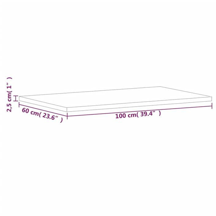 Dessus de table 100x60x2,5cm rectangulaire bois massif de hêtre - Photo n°7