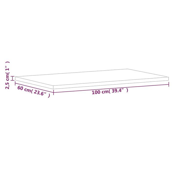 Dessus de table 100x60x2,5cm rectangulaire bois massif de hêtre - Photo n°7