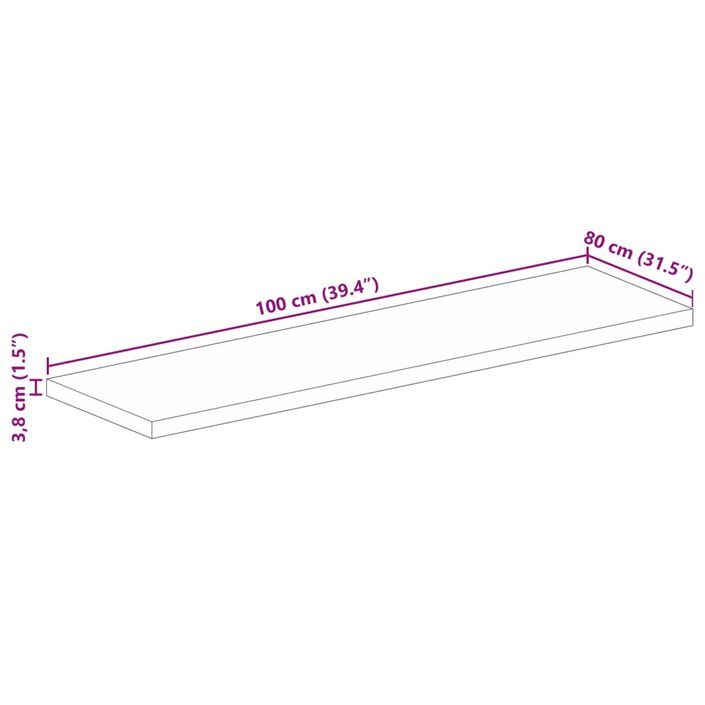 Dessus de table 100x80x3,8cm rectangulaire bois massif récupéré - Photo n°9