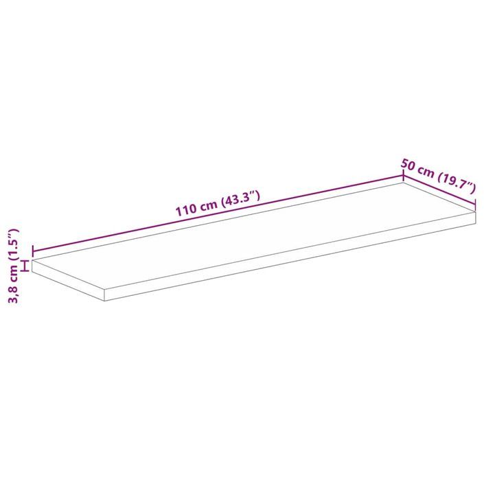 Dessus de table 110x50x3,8cm rectangulaire bois massif récupéré - Photo n°9