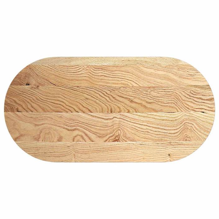 Dessus de table 120x60x2 cm bois de chêne massif ovale - Photo n°2