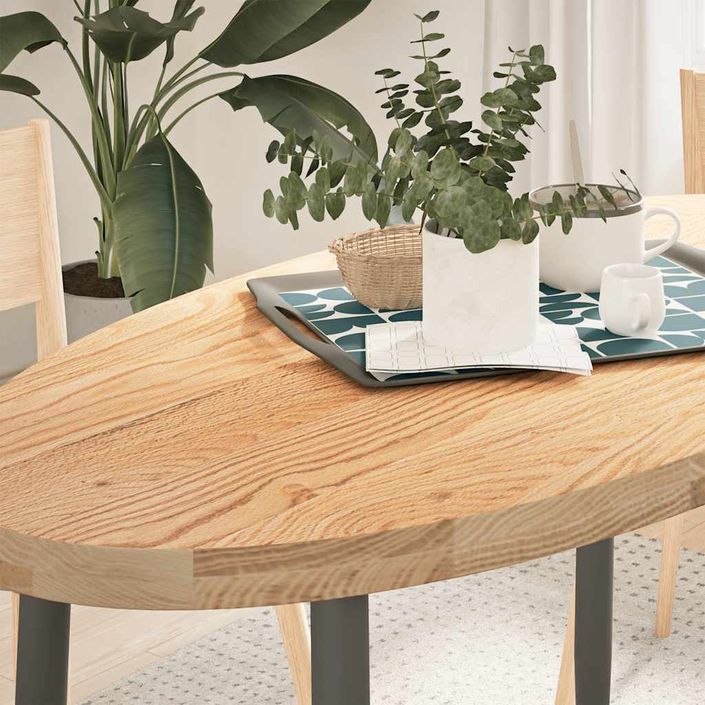 Dessus de table 120x60x4 cm bois de chêne massif ovale - Photo n°1