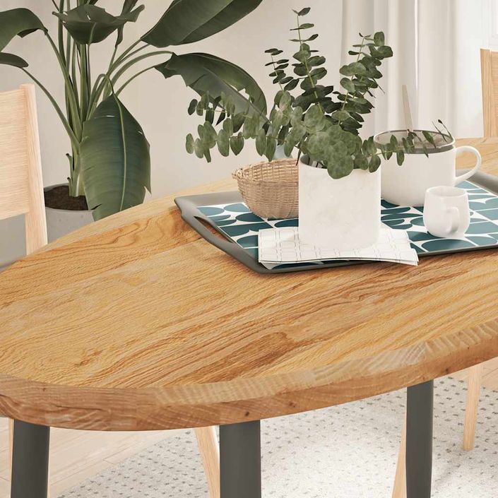 Dessus de table 120x60x4 cm bois de chêne massif ovale - Photo n°1