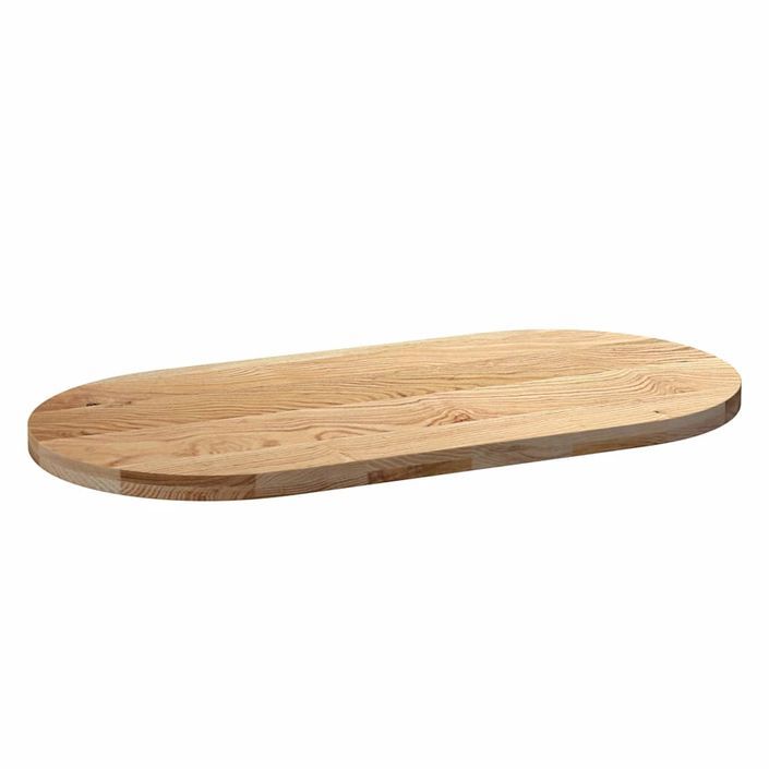 Dessus de table 120x60x4 cm bois de chêne massif ovale - Photo n°4