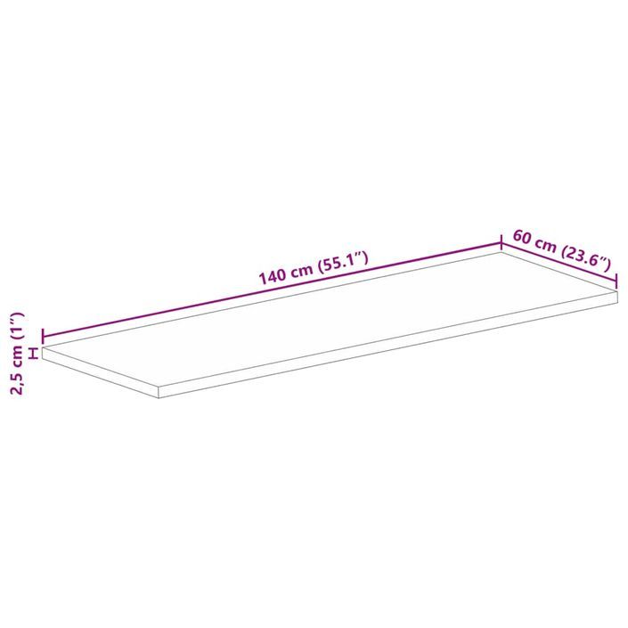 Dessus de table 140x60x2,5cm rectangulaire bois massif récupéré - Photo n°9