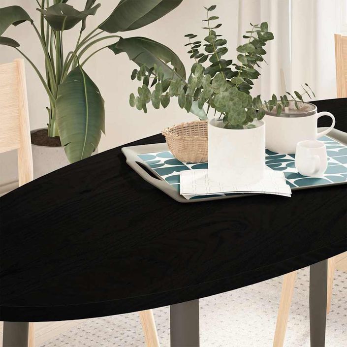 Dessus de table 140x60x2 cm bois de chêne massif ovale - Photo n°1