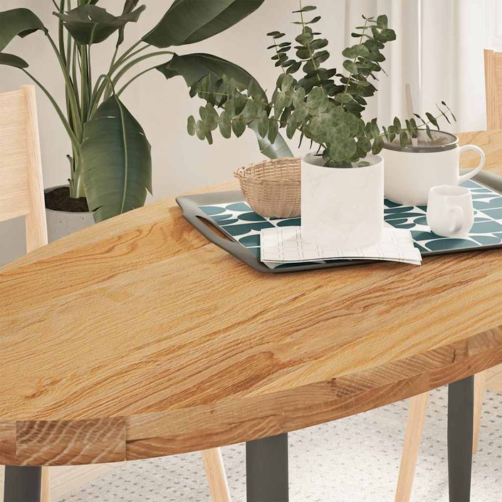 Dessus de table 140x60x4 cm bois de chêne massif ovale - Photo n°1