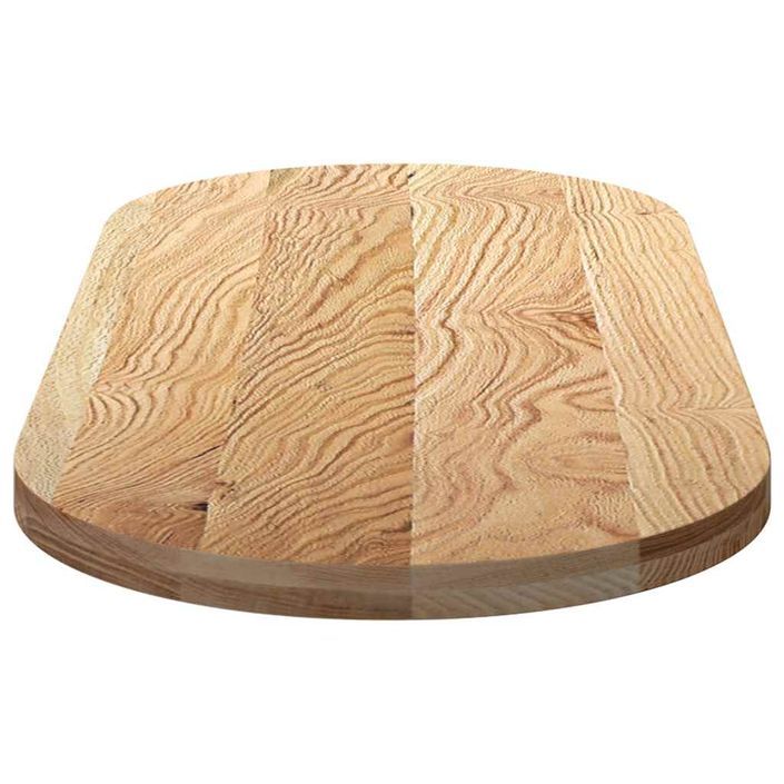 Dessus de table 140x60x4 cm bois de chêne massif ovale - Photo n°6