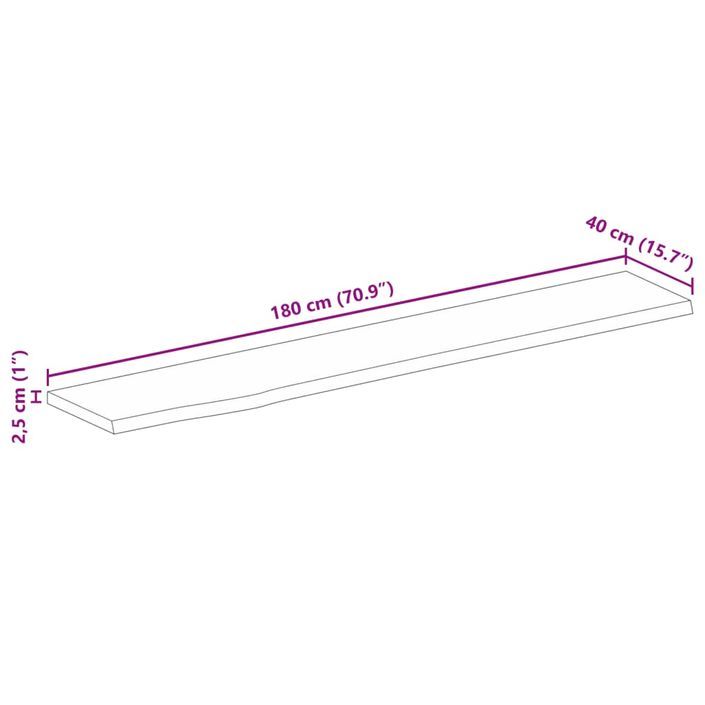 Dessus de table 180x40x2,5 cm bord vivant bois massif manguier - Photo n°9