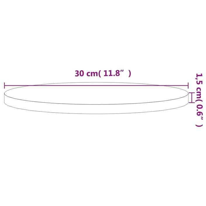 Dessus de table Ø30x1,5 cm rond bois massif de hêtre - Photo n°4