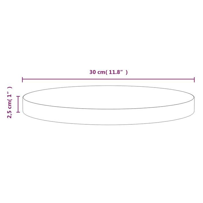 Dessus de table Ø30x2,5 cm Bois de pin massif - Photo n°6