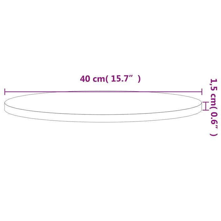 Dessus de table Ø40x1,5 cm rond bois massif de hêtre - Photo n°4