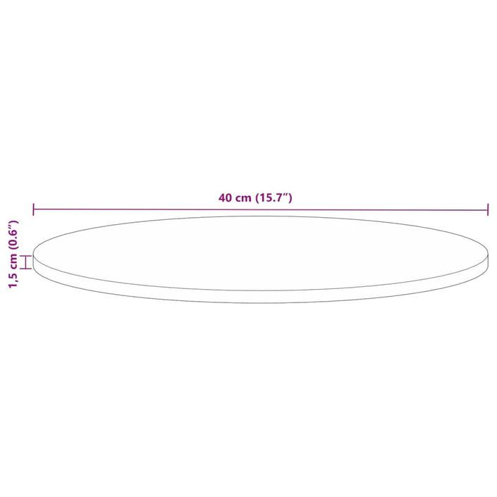 Dessus de table Ø 40x1,5 cm rond bois massif de récupération - Photo n°9