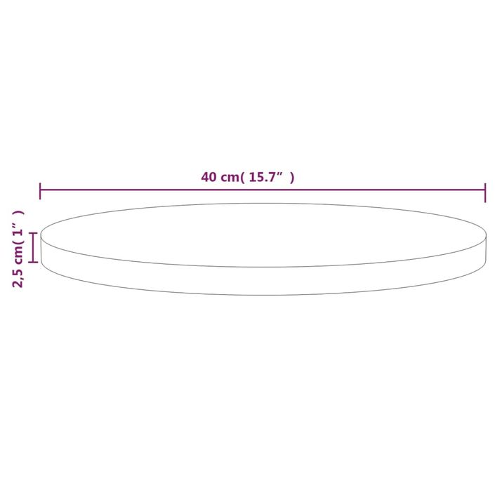 Dessus de table Ø40x2,5 cm Bois de pin massif - Photo n°4