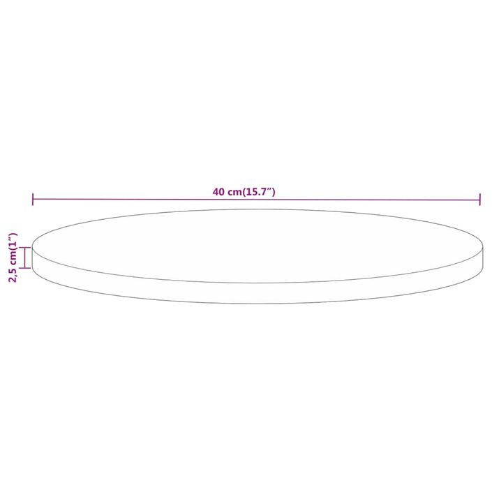 Dessus de table Ø 40x2,5 cm rond bois de manguier massif - Photo n°8