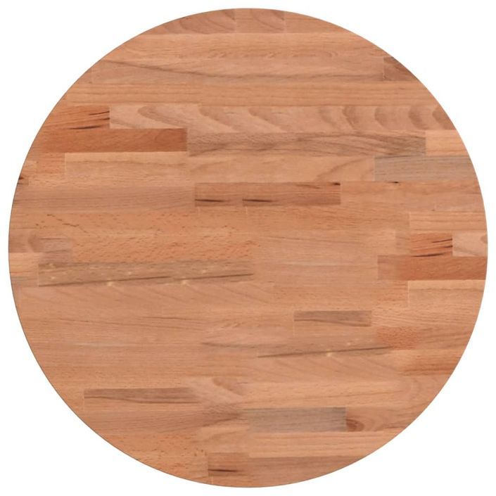 Dessus de table Ø40x2,5 cm rond bois massif de hêtre - Photo n°1