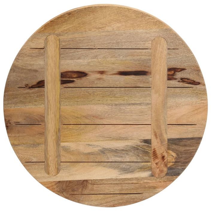 Dessus de table Ø 40x2,5 cm rond bois massif de manguier brut - Photo n°5