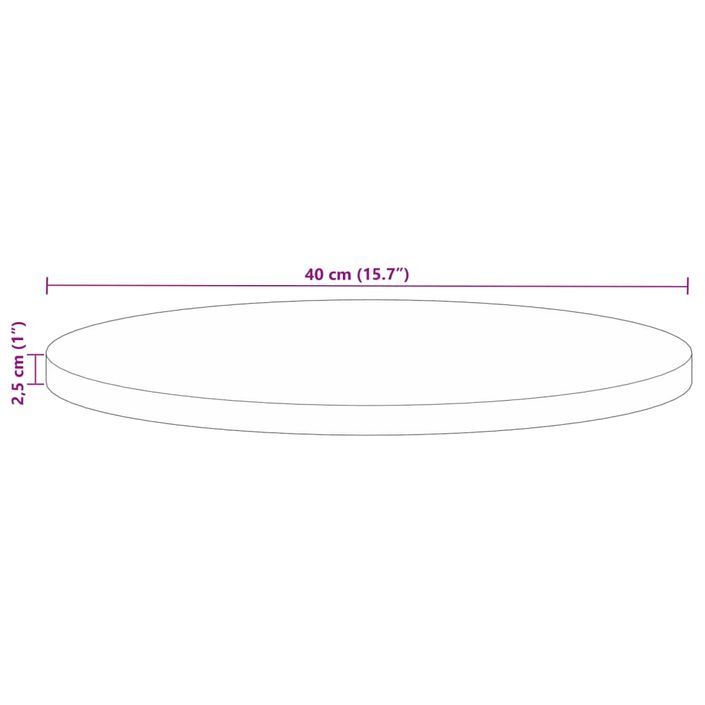 Dessus de table Ø 40x2,5 cm rond bois massif de récupération - Photo n°9