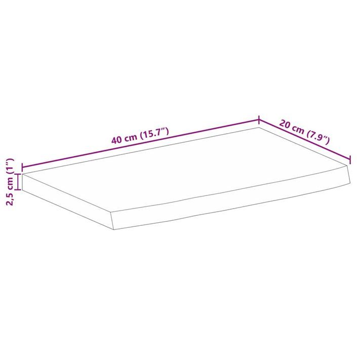 Dessus de table 40x20x2,5 cm bord vivant bois massif manguier - Photo n°9