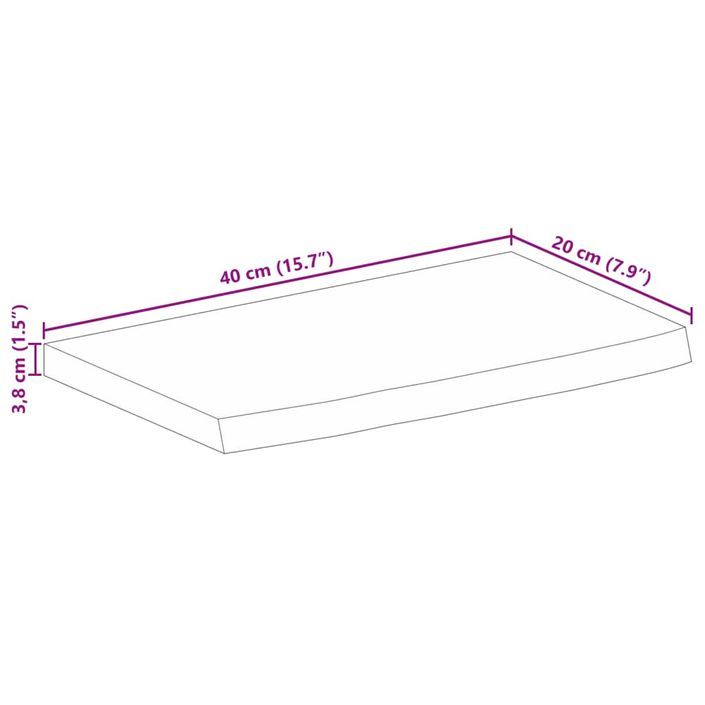 Dessus de table 40x20x3,8 cm bord vivant bois massif manguier - Photo n°9