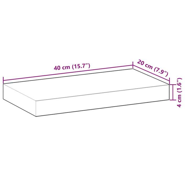 Dessus de table 40x20x4 cm rectangulaire bois massif d'acacia - Photo n°9