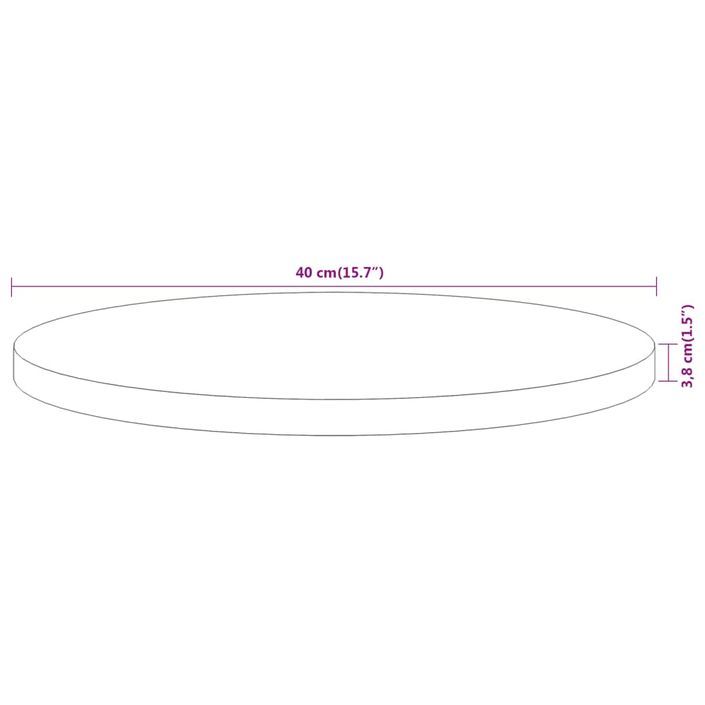 Dessus de table Ø40x3,8 cm rond bois massif d'acacia - Photo n°8