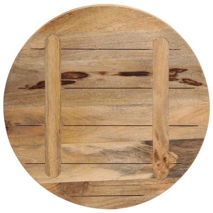 Dessus de table Ø 40x3,8 cm rond bois massif de manguier brut - Photo n°5