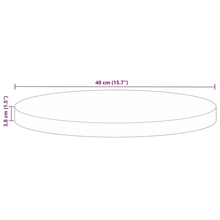 Dessus de table Ø 40x3,8 cm rond bois massif de récupération - Photo n°9