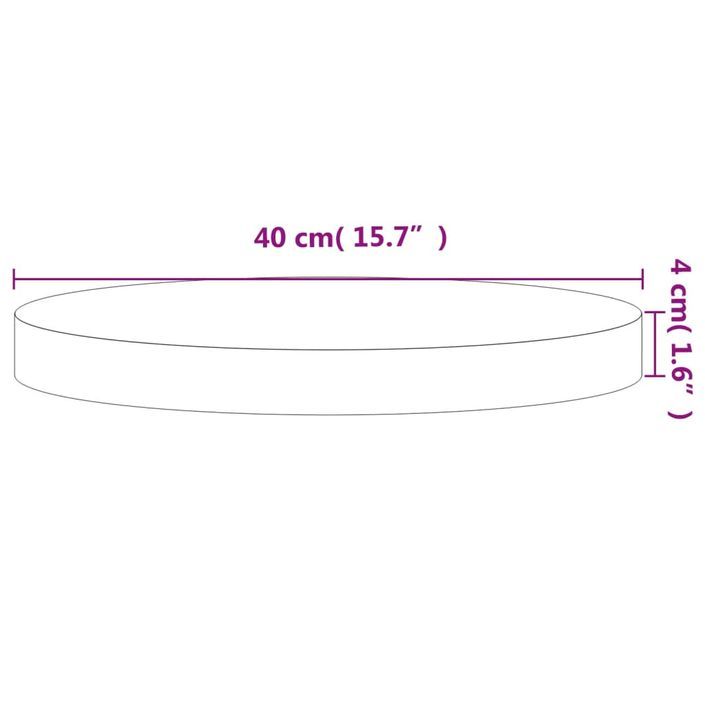 Dessus de table Ø40x4 cm rond bois massif de hêtre - Photo n°4