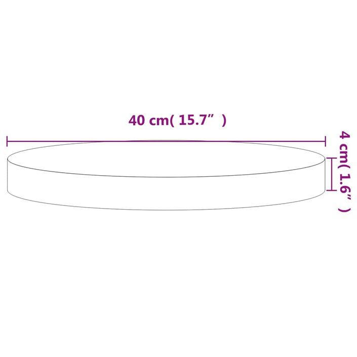 Dessus de table Ø40x4 cm rond bois massif de hêtre - Photo n°4