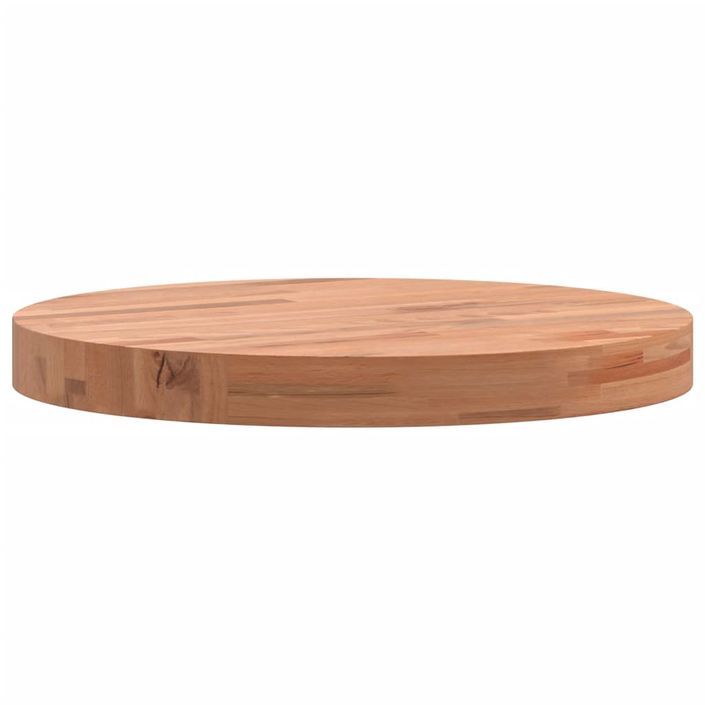 Dessus de table Ø40x4 cm rond bois massif de hêtre - Photo n°5